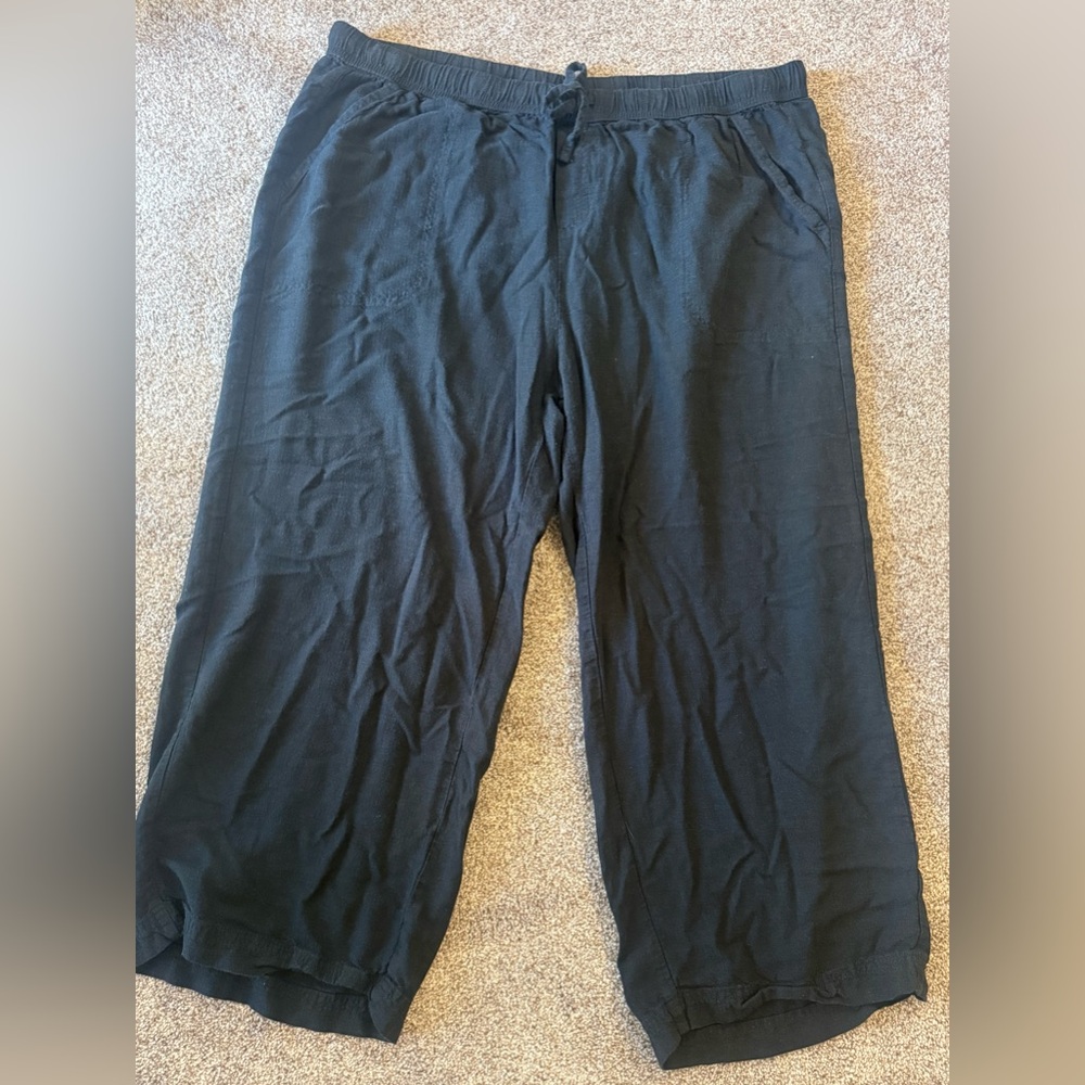 Splendid XXL Women's Black Cropped Wide Leg Pants